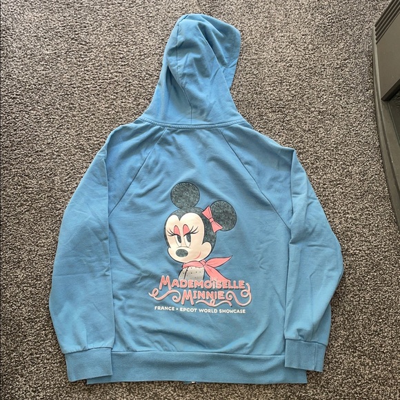 DisneyParks Mademoiselle Minnie Mouse Zip Up Hoodie WDW Epcot France Size L - Picture 2 of 10